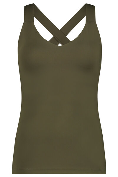 House of Gravity Signature Tanktop with bra Olive green