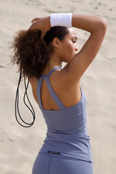 House of Gravity Silhouette tank top with bra Pebble Blue