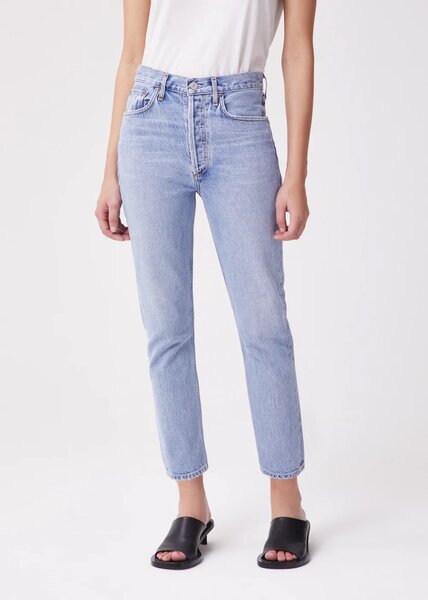 Agolde Riley Cropped High Rise Straight Volt