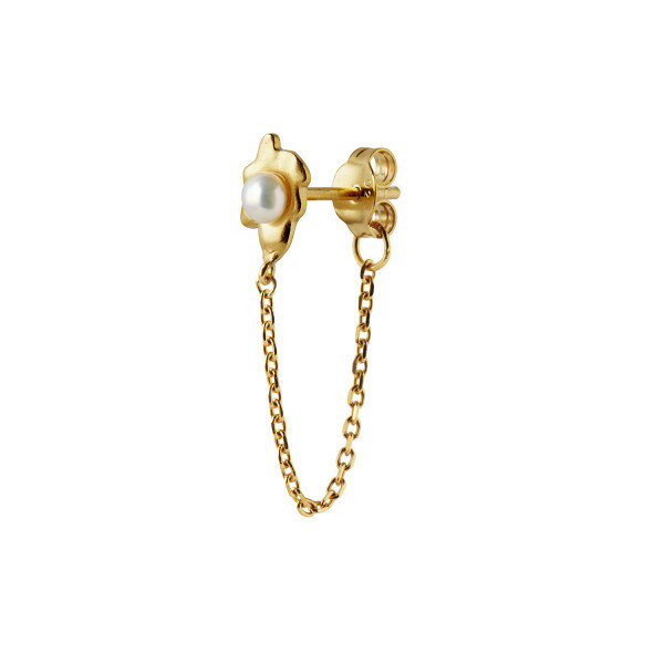 Stinea petit shelly pearl earring with chain