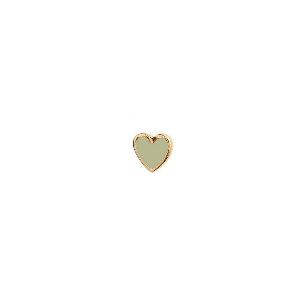 Stinea petit love heart olive green sorbet enamel