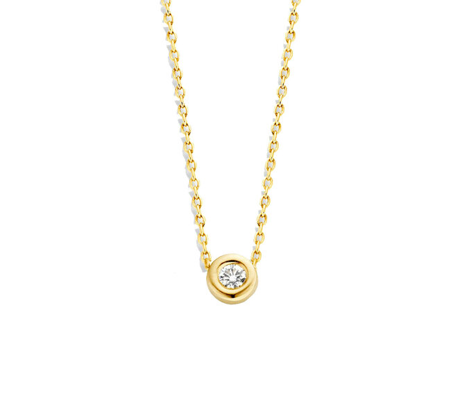 Just Franky 14k ketting 1 diamond