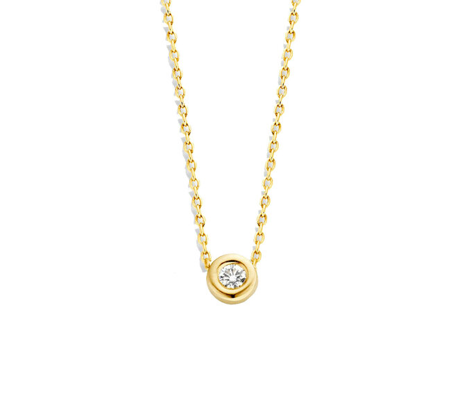 Just Franky 14k ketting 1 diamond