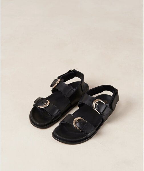 Alohas Leone black leather sandals