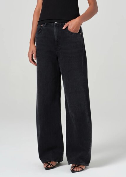 Agolde Low Curve Jean black tan