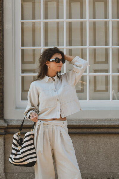 Sessun Leone overshirt puff sleeve icy