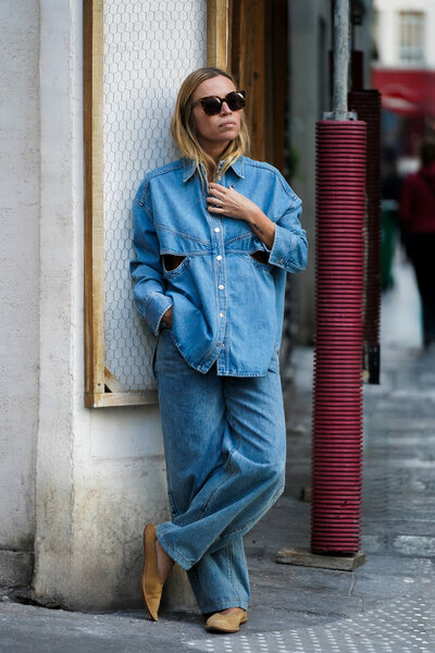 Margaux Lonnberg Vintage Bally shirt denim