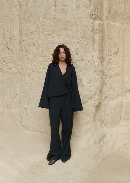Club L&#039;avenir Zefir linen pants black 