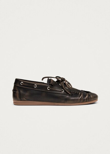 Alohas Rowan brushed brown leather loafers