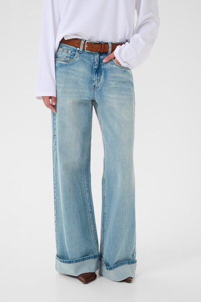 Gestuz GZsara HW wide jeans - Blue