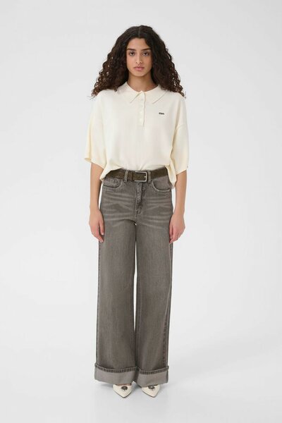 Gestuz GZsara HW wide jeans - Grey